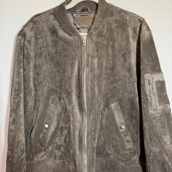 Women's Blank NYC Faux Suede Brown Zip Front Bomber Style Jacket Size Large - Picture 6 of 10